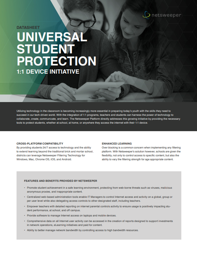 Datasheet: Universal Student Protection - 1:1 Device Initiative