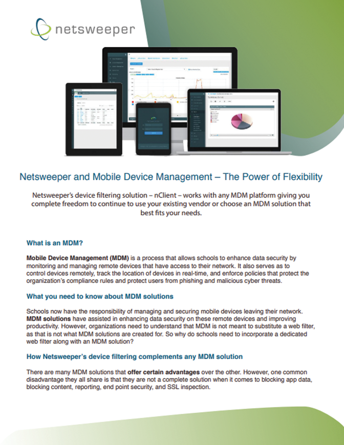 Datasheet: Netsweeper Mobile Device Management (US)