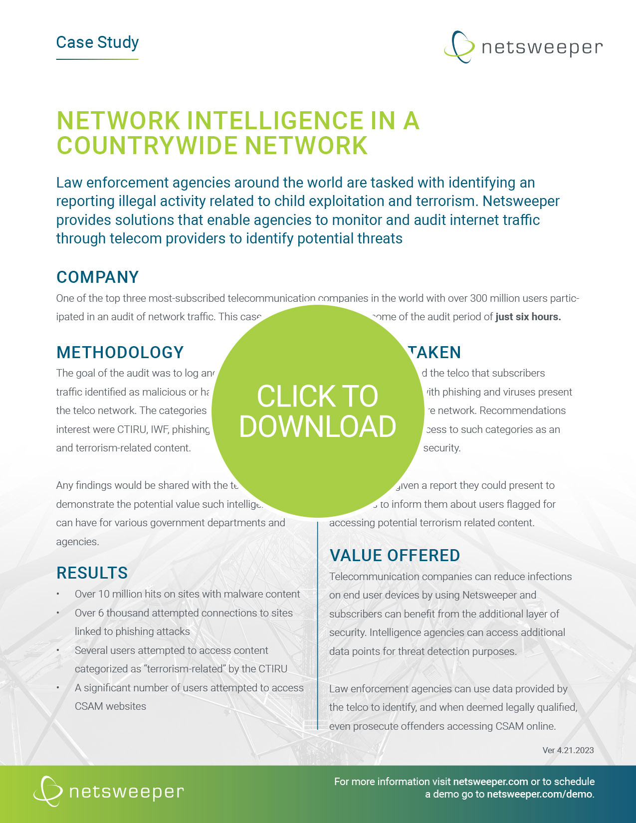 Case Study: Network Intelligence in a Countrywide Network